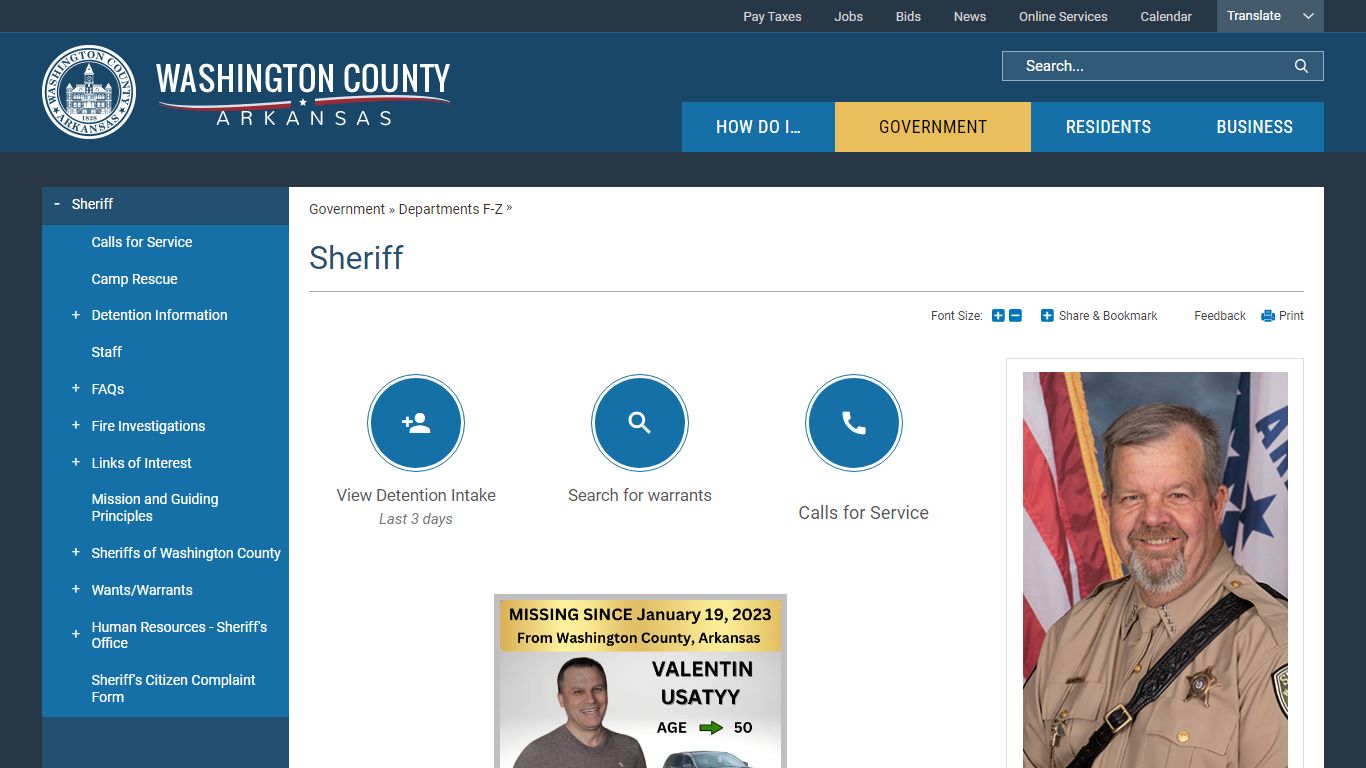 Sheriff | Washington County, AR